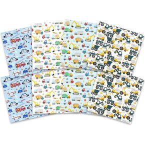 Excavator Fat Quarters Fabric Bundles, 8 PCS Construction Truck Tractor Fabric Scraps, 20 x 20 Inches Cotton Polyester Quilting Material for Sewing Quilting Patchwork Artcraft DIY in Kuwait