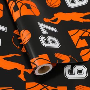 Whaline 67 Funny Basketball Wrapping Paper - Mini Roll - 16.9 Inch x 32.8 Ft Six Seven Gift Wrap Paper for Basketball Lover, Sports Party, Birthday, Baby Shower DIY Crafts in Saudi Arabia
