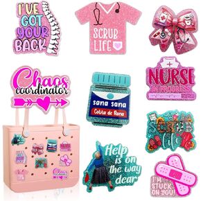 Bling Nurse Charms for Bogg Bag,Cute Acrylic Medical Bag Charms for Bogg Accessories,Compatible with Simply Southern Beach Tote,Decoration Accessories for Nurse Girls Women in Saudi Arabia