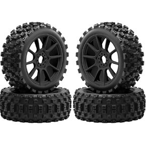 إطارات وعجلات سباق 1/8 Typhon للطرق الوعرة 17 مم سداسية RC مع حشوات إسفنجية لـ ARRMA 1/8 Typhon 3S/6S Losi 8IGHT HongNor FS Racing KYOSHO MP10 MP9 MP9e Neo HSP Hyper (4 قطعة/المجموعة) - أسود in Kuwait