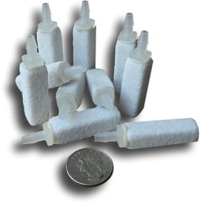 أحجار فقاعات حوض السمك 10 عبوات .5 × .5 × 1.5 بوصة مع قضيب OD 5/32 بوصة رائعة أيضًا لدلاء الطعم، منتجات تهوية Bubblemac موديل # 1111-10، أحجارنا لا تذوب بعيدًا in Kuwait