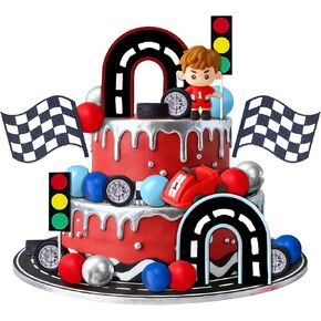 Race Car Cake Topper Cars Cake Topper Car Birthday Party Decoration Race Track Decorations (blue) in Kuwait