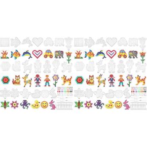 20 Pieces 5mm Fuse Beads Pegboards Clear Animal Shape Plastic Pegboards Craft Tray with 20 Pieces Colorful Cards for Kids DIY Craft Beads in Kuwait