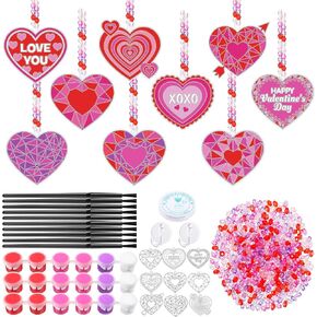 36 مجموعة من Blosssound لعيد الحب، مجموعة أدوات حرفية لعيد الحب، زينة لأشعة الشمس على شكل قلب، DIY أحبك، فن طلاء النوافذ، حفلات عيد الحب، صائدات الشمس لحفلات عيد الحب، مشروع فني للفصول الدراسية، هدية مفضلة in Kuwait
