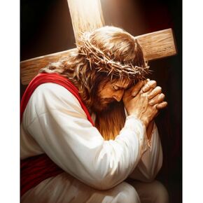 CEOVR Jesus Prayer Paint by Numbers Kit for Adults, Easter Cross Paint by Number Kits on Canvas for Beginner, Adult Crafts Kits Wall Art Decor for Home Office 16x20In/40×50cm,No Frame in Kuwait