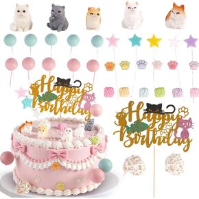 35Pcs Cat Cake Topper Cat Cake Decorations for Kids Party Baby Shower Supplise in Saudi Arabia