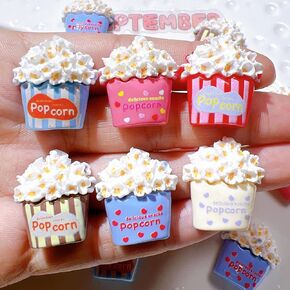 36 Pcs Cute Miniature Fake Popcorn DIY Accessory Artificial Mini Resin Popcorn Figurines Models for DIY Hair Clips Photo Prop Vase Filler Scrapbooking Embellishments，Mixed Color in Kuwait