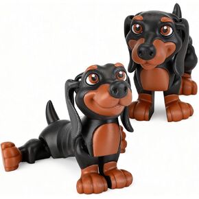 Libima 2 Pcs 3D Printed Dachshund Dog Fidget Toys for Kids 4.7" Articulated Joints 3D Printed Dachshund Dog Toy Figure Flexible Stress Relief Fidget Animal for Desk Decor Birthday Party Gift Favor in Saudi Arabia