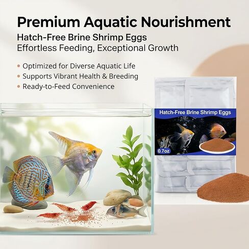 Sukh Hatch-Free Brine Shrimp Eggs for Aquarium Feeding – Decapsulated Artemia, 180–220μm High Protein Fry Size, Instant Use for Guppy Fish Food, Sea Monkey Food & Betta Diets in Saudi Arabia