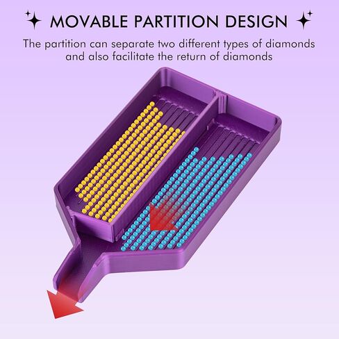 Diamond Art Trays with Lids, Multi-Color Partitioned Diamond Painting Tray, Suitable for 5D Diamond Dots, Silky Violet in Kuwait
