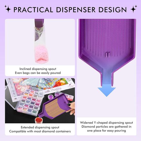 Diamond Art Trays with Lids, Multi-Color Partitioned Diamond Painting Tray, Suitable for 5D Diamond Dots, Silky Violet in Kuwait