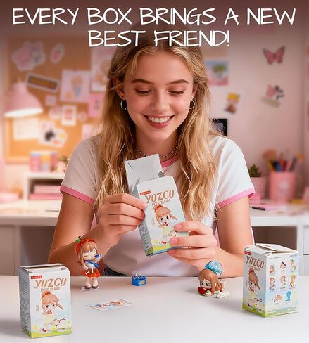 Rolife Yozco لطيف Kawaii عمل الشكل صندوق أعمى المقتنيات، اليابانية Kawaii أنيمي فتاة دمى صغيرة التماثيل لجمع مكتب ديكور هدية للأصدقاء in Saudi Arabia