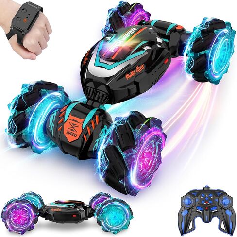 سيارة التحكم عن بعد، سيارة RC المثيرة بمستشعر الإيماءات، 4 WD تحويل الطرق الوعرة للدوران، سيارات تويستر يتم التحكم فيها يدويًا وجهاز التحكم عن بعد 2.4 جيجا هرتز، سيارات RC للأطفال الأولاد والبنات لعبة هدية للأعمار 6 7 8 9 سنوات فما فوق in Kuwait