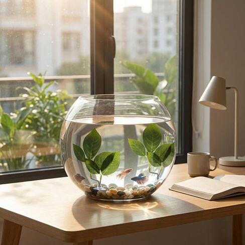 3 PCS Fish Leaf Pad Fish Tank Accessories, Adjustable Plastic Fish Leaf Pad, Betta Fish Leaves Natural Habitat Playing for Betta, Guppy, Tropical Fish Resting, Playing, Breeding with Suction Cup in Kuwait