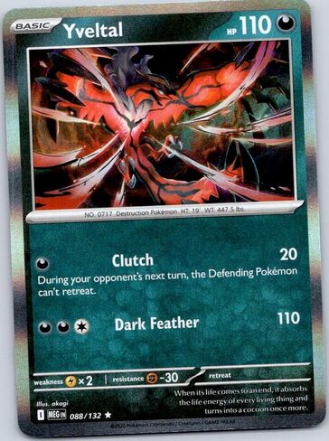 Yveltal - 088/132 – Mega Evolutions - Rare - Holo - NM/M Card in Saudi Arabia