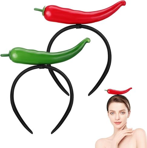Chili Pepper Headband 2Pcs Funny Vegetable Hairband for Halloween Party Festival Dress-up Accessories in Saudi Arabia