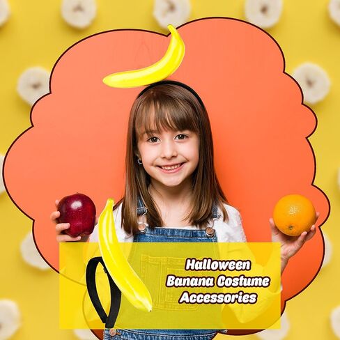 4 Pack Funny Banana Headbands Yellow Banana Fruit Headbands for Parties Halloween Cosplay Gag Gifts Photo Booth Props in Kuwait