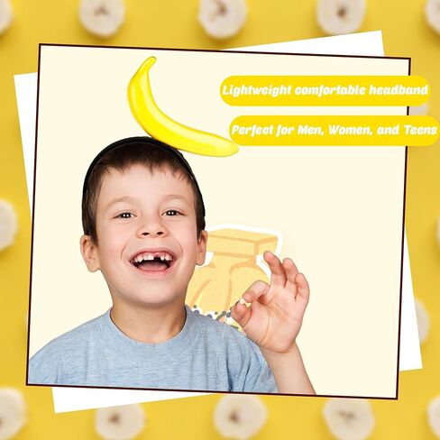 4 Pack Funny Banana Headbands Yellow Banana Fruit Headbands for Parties Halloween Cosplay Gag Gifts Photo Booth Props in Kuwait