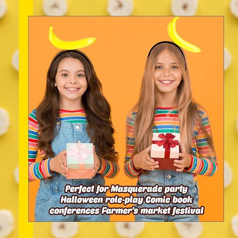 4 Pack Funny Banana Headbands Yellow Banana Fruit Headbands for Parties Halloween Cosplay Gag Gifts Photo Booth Props in Kuwait