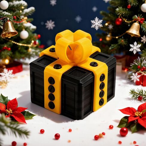 صندوق هدايا مزحة - 3.14 بوصة، صندوق مطبوع ثلاثي الأبعاد مع براغي، صندوق ألغاز نقود مضحك مفاجئ، علب هدايا مبتكرة لهدايا أعياد الميلاد، هدايا عيد الحب (الذهب الأسود) in Kuwait