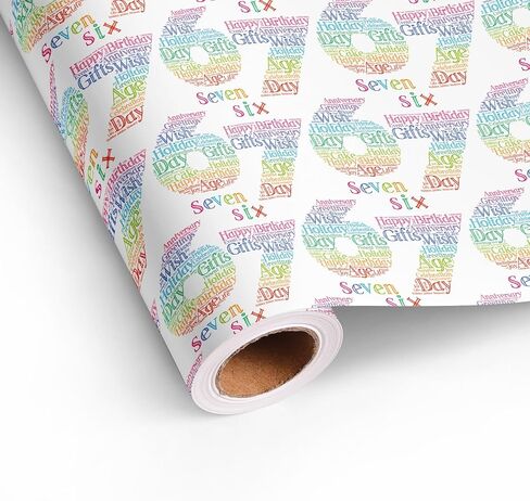 Altarho Funny 67 Birthday Wrapping Paper Roll, SIX SEVEN Design for Women Men Couple Teens Kids Adults, Holiday Party,Total 28.5sq.ft in Saudi Arabia