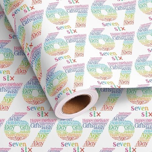 Altarho Funny 67 Birthday Wrapping Paper Roll, SIX SEVEN Design for Women Men Couple Teens Kids Adults, Holiday Party,Total 28.5sq.ft in Saudi Arabia
