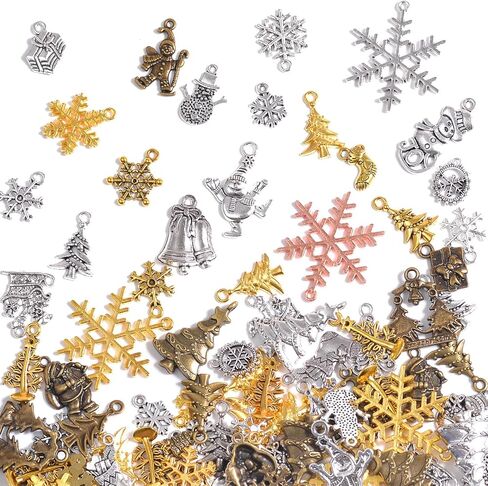 stino 100 G Mixed Style Metal Charms for Jewelry Making, Bulk Silver & Gold Plated, for Bracelet, Necklace, Earrings DIY Crafts in Kuwait
