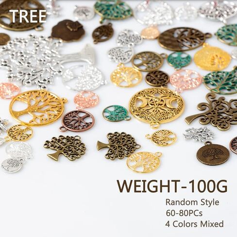 stino 100 G Mixed Style Metal Charms for Jewelry Making, Bulk Silver & Gold Plated, for Bracelet, Necklace, Earrings DIY Crafts in Kuwait