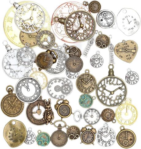 stino 100 G Mixed Style Metal Charms for Jewelry Making, Bulk Silver & Gold Plated, for Bracelet, Necklace, Earrings DIY Crafts in Kuwait