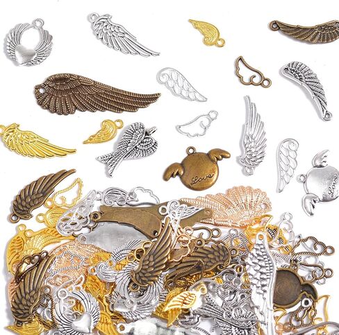 stino 100 G Mixed Style Metal Charms for Jewelry Making, Bulk Silver & Gold Plated, for Bracelet, Necklace, Earrings DIY Crafts in Kuwait