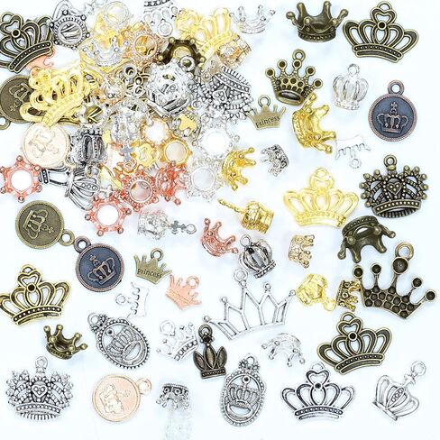 stino 100 G Mixed Style Metal Charms for Jewelry Making, Bulk Silver & Gold Plated, for Bracelet, Necklace, Earrings DIY Crafts in Kuwait