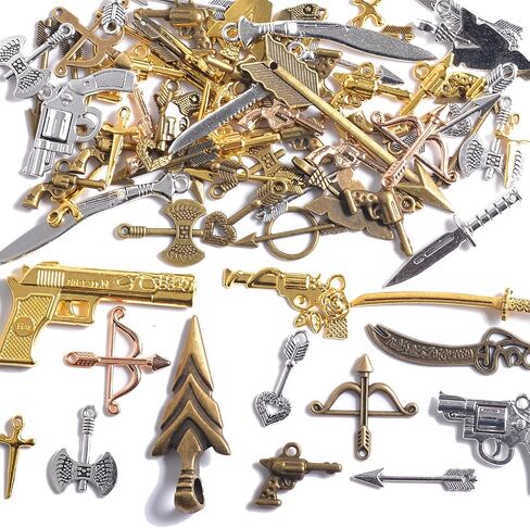 stino 100 G Mixed Style Metal Charms for Jewelry Making, Bulk Silver & Gold Plated, for Bracelet, Necklace, Earrings DIY Crafts in Kuwait