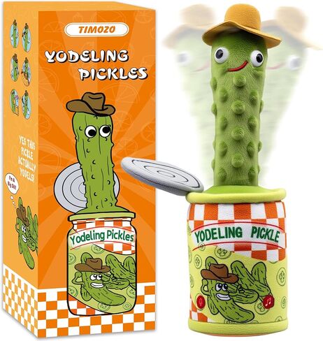 Timozo Yodeling Pickle، لعبة Yodeling الناطقة تكرر ما تقوله، ألعاب قطيفة مخلل الغناء - لعبة محاكاة ملتوية قابلة لإعادة الشحن للرقص الغنائي، مزحة مضحكة هدية جديدة للبالغين والأطفال in Saudi Arabia