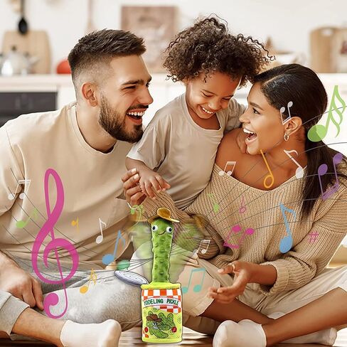 Timozo Yodeling Pickle، لعبة Yodeling الناطقة تكرر ما تقوله، ألعاب قطيفة مخلل الغناء - لعبة محاكاة ملتوية قابلة لإعادة الشحن للرقص الغنائي، مزحة مضحكة هدية جديدة للبالغين والأطفال in Saudi Arabia