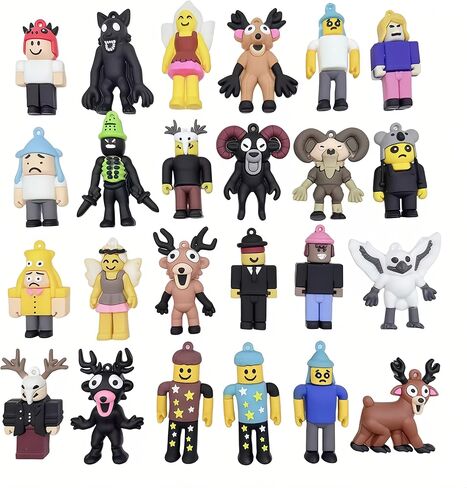 24 قطعة من ألعاب شخصيات العمل 99 ليلة في الغابة، مقاس 1.8-2.7 بوصة، شخصيات بومة وحش الغزلان، ألعاب Brainrot، هدايا عيد الحب للأطفال لتزيين حفلات أعياد الميلاد in Kuwait