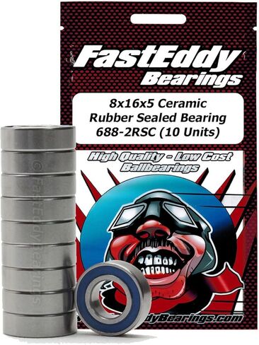 FastEddy Bearings 8x16x5 Ceramic Rubber Sealed Bearing 688-2RSC (10 Units) in Saudi Arabia