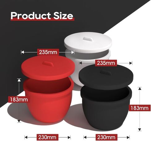 Silicone Bowl Liners for 5 Qt KitchenAid Mixers,3 Liners with Lids,Compatible with Stand Mixers,Non-Stick,Dishwasher Safe,Kitchen Accessory,White&Red&Black in Saudi Arabia
