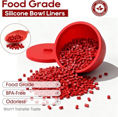 Silicone Bowl Liners for 5 Qt KitchenAid Mixers,3 Liners with Lids,Compatible with Stand Mixers,Non-Stick,Dishwasher Safe,Kitchen Accessory,White&Red&Black in Saudi Arabia