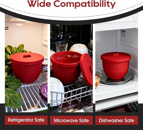 Silicone Bowl Liners for 5 Qt KitchenAid Mixers,3 Liners with Lids,Compatible with Stand Mixers,Non-Stick,Dishwasher Safe,Kitchen Accessory,White&Red&Black in Saudi Arabia