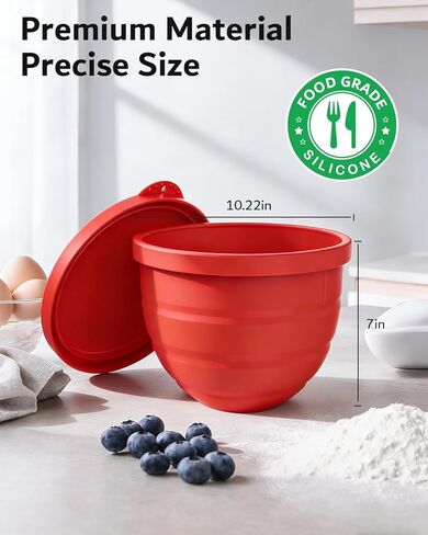 Foldable Silicone Bowl Insert for 5Qt Kitchen Mixer - Collapsible, Non-Stick Liner Mats for Easy Storage, Baking & Mixing, Heat Resistant & Dishwasher Safe in Saudi Arabia