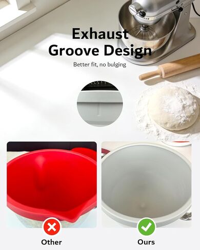 Foldable Silicone Bowl Insert for 5Qt Kitchen Mixer - Collapsible, Non-Stick Liner Mats for Easy Storage, Baking & Mixing, Heat Resistant & Dishwasher Safe in Saudi Arabia