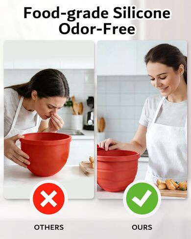 Foldable Silicone Bowl Insert for 5Qt Kitchen Mixer - Collapsible, Non-Stick Liner Mats for Easy Storage, Baking & Mixing, Heat Resistant & Dishwasher Safe in Saudi Arabia