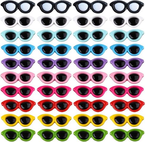 100 Pcs Resin Sunglasses Flatback Charms, Colorful Mini Glasses Charms, Craft Embellishments for Summer Beach DIY Scrapbooking or Hair Clip Making in Kuwait