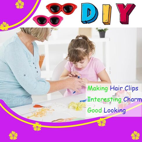 100 Pcs Resin Sunglasses Flatback Charms, Colorful Mini Glasses Charms, Craft Embellishments for Summer Beach DIY Scrapbooking or Hair Clip Making in Kuwait