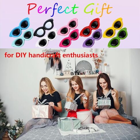 100 Pcs Resin Sunglasses Flatback Charms, Colorful Mini Glasses Charms, Craft Embellishments for Summer Beach DIY Scrapbooking or Hair Clip Making in Kuwait