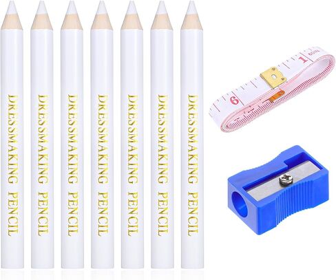 9Pcs Sewing Tools Kit, Sewing Fabric Marker Pens Tailor's Chalk Disappearing Erasable Ink Fabric Marker Pen for Quilting Sew Dressmaking Supplies Water-Soluble Includes Sharpeners and Soft Ruler in Saudi Arabia