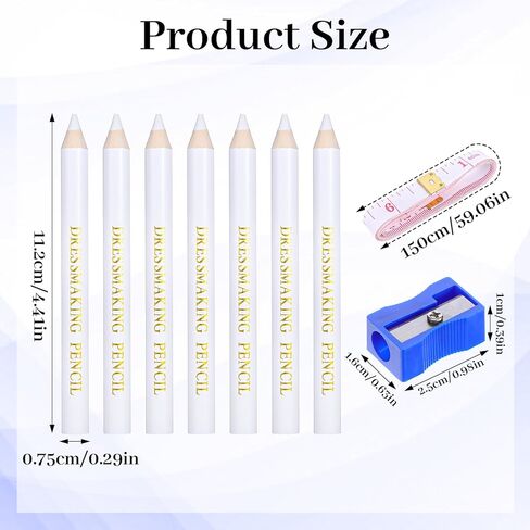 9Pcs Sewing Tools Kit, Sewing Fabric Marker Pens Tailor's Chalk Disappearing Erasable Ink Fabric Marker Pen for Quilting Sew Dressmaking Supplies Water-Soluble Includes Sharpeners and Soft Ruler in Saudi Arabia