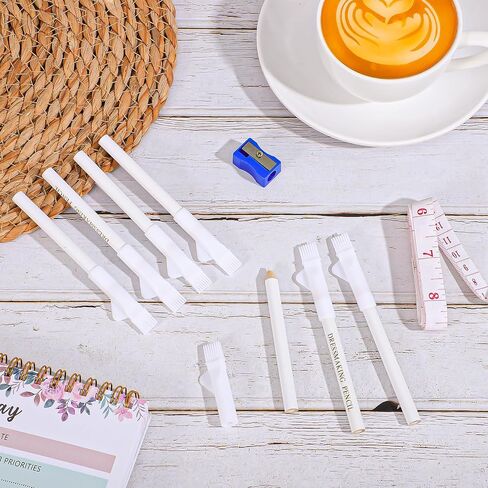 9Pcs Sewing Tools Kit, Sewing Fabric Marker Pens Tailor's Chalk Disappearing Erasable Ink Fabric Marker Pen for Quilting Sew Dressmaking Supplies Water-Soluble Includes Sharpeners and Soft Ruler in Saudi Arabia