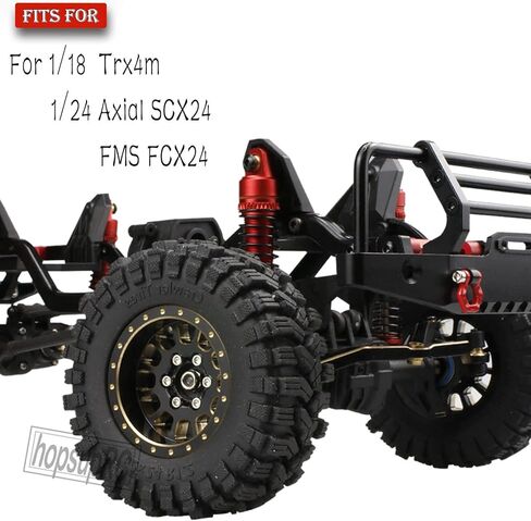 عجلات نحاسية كاملة 1.2 بوصة Beadlock RC ترقيات جزء لـ 1/18 1/24 Trx4m محوري SCX24 FMS FCX24 RC الزاحف، إطارات شاحنة RC تقفز (4 قطع أسود) in Saudi Arabia