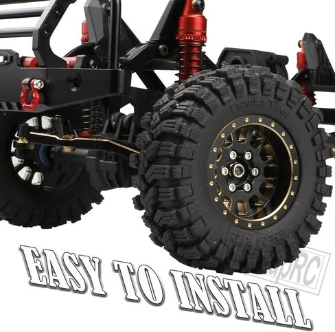 عجلات نحاسية كاملة 1.2 بوصة Beadlock RC ترقيات جزء لـ 1/18 1/24 Trx4m محوري SCX24 FMS FCX24 RC الزاحف، إطارات شاحنة RC تقفز (4 قطع أسود) in Saudi Arabia